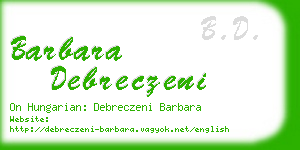 barbara debreczeni business card
